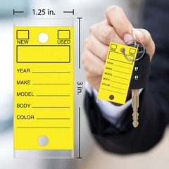 Self Laminating Self Protecting Versa Tags Key Tags with Rings (250 per Box) (Ye
