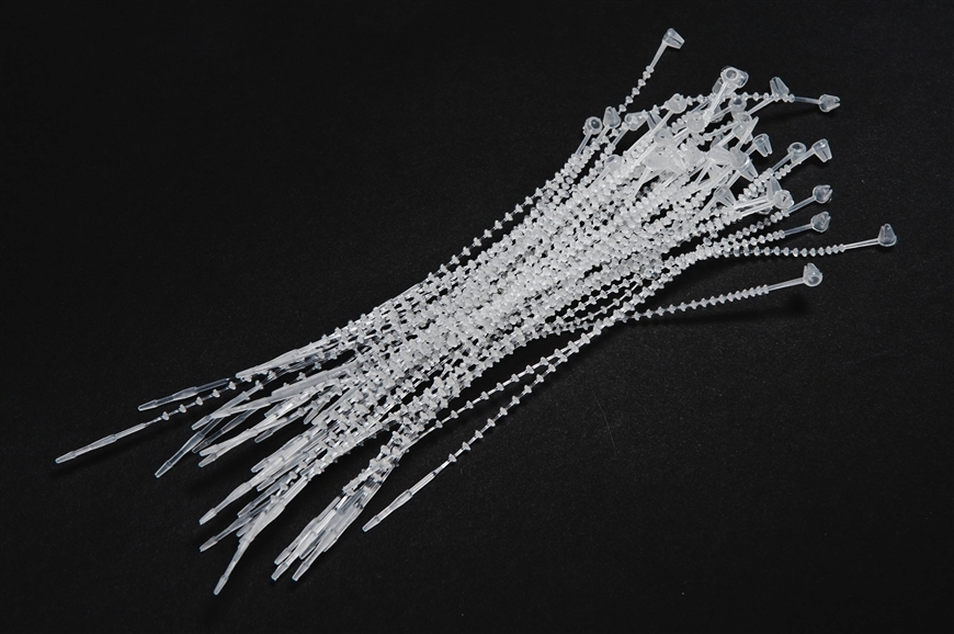 500 5″ SECUR-A-TIE ADJUSTABLE BEADED LOOP TIE FASTENERS clear color no gun need