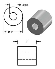 Aluminum Spacer 1″ OD x 3/8″ ID x (1″ Length, 5 Pack) Round Spacer Unthreaded