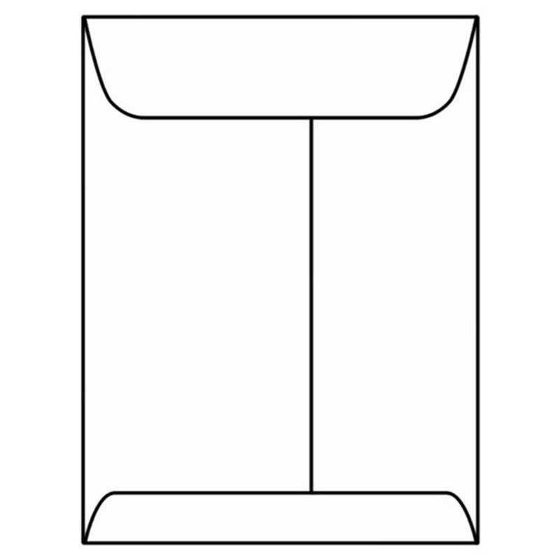 Open End Catalog Envelopes, 10″ x 13″, 28#, White Kraft, Center Seam (Box of