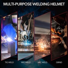 TRQWH Welding Hood with Light & Extreme Tools Bag, 1/1/1/2 Optical Clarity