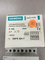NEW IN BOX SIEMENS 5SP4491-7 3 POLE 100AMP CIRCUIT BREAKER 5SP4 491-7
