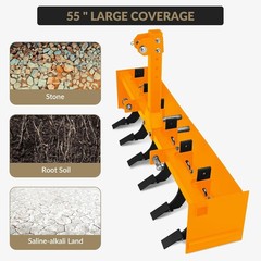 For Category 1 Tractors 3 Point Box Grading Blade Scraper Blade Steel 55″,Yellow