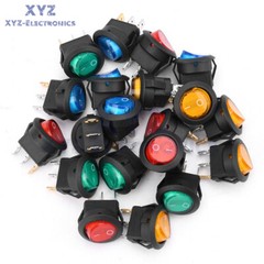 20PCS 3-Pin Rocker Switch Toggle DC12V Led Light Car Auto Boat Round ON/OFF 8A