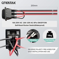 12V 10A 6Pin 3-Position Momentary Rocker Switch Waterproof Polarity Reverse KCD4