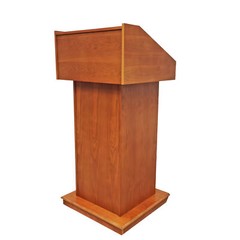 Deluxe Podium Wood Lectern Church Pulpit Wheels Political Debate Event Funeral