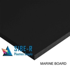 HDPE Marine Board Plastic Sheet – 3/4″ Thick (19mm) – Black – 12″ x 27″