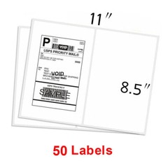 Half Sheet Shipping Labels 8.5×5.5″ – Self Adhesive, Round Corners, 50-1000 Pack
