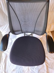 Humanscale Liberty ERGONOMIC Chair Polished Aluminum BLACK seat NEW ARM PADS