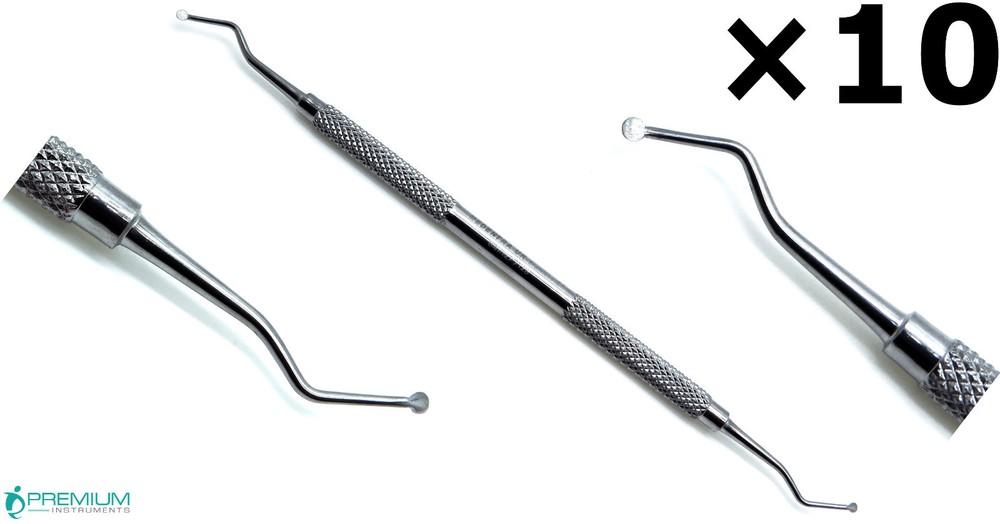 10 Pcs Premium Excavator Spoon 2mm, 127/128 Dental Restorative Instruments