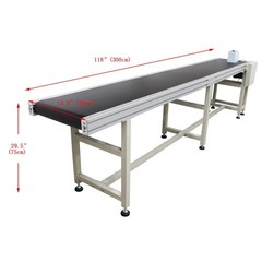 118”x11.8” Electric Conveyor PVC Belt Anti-slip Rubber Base Adjustable Speed
