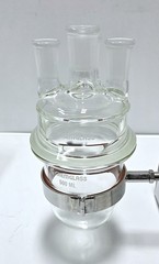 CHEMGLASS 1000mL Reaction Vessel, Cylindrical, Jacketed , with 4 Neck Lid