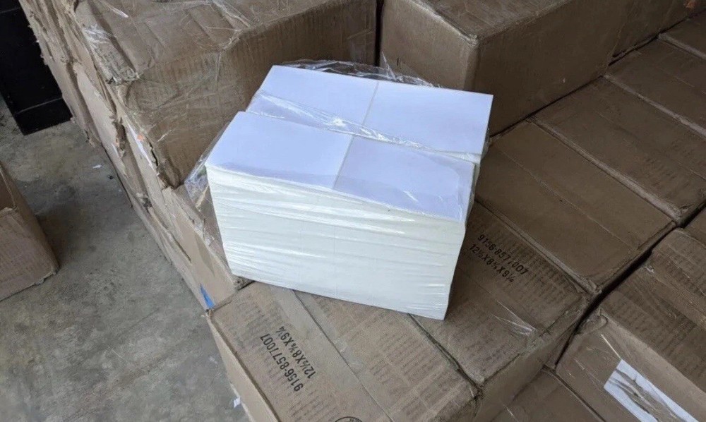 6000 Blank 4 x 6 Direct Thermal Fanfold Peel & Stick UPS Shipping Labels Bulk