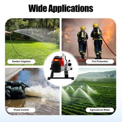 2.3HP 2-Stroke Gasoline Water Pump High-Pressure Irrigation Transfer Pump 1.5in
