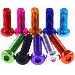 M3.5 Aluminium Alloy Colourful Button Head Bolts Allen Key Hex Socket Screws