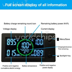 DC0-300V 50A/100A/200A/400A Bluetooth Voltage Current Power Energy Coulomb Meter