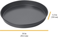Chicago Metallic 14-Inch Deep Dish Pizza Pan, Nonstick Carbon 14-Inch, Silver