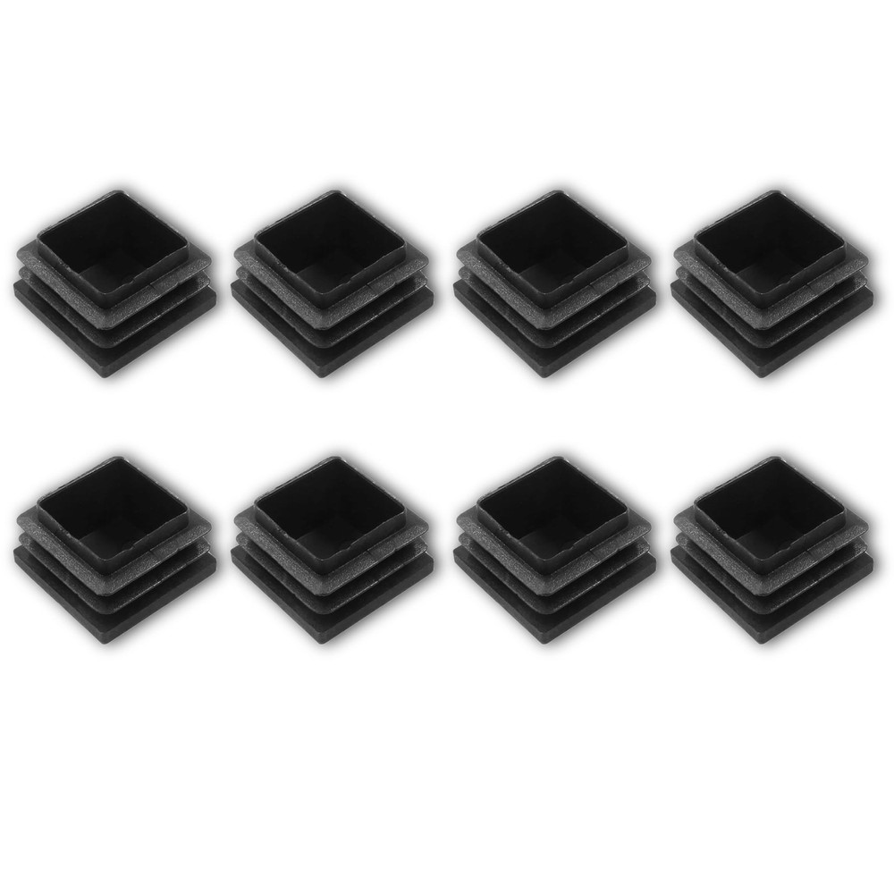 8 Pack 1.25″ Square Plastic Tubing Plug Black Steel Fence Post End Caps