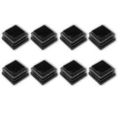 8 Pack 1.25″ Square Plastic Tubing Plug Black Steel Fence Post End Caps