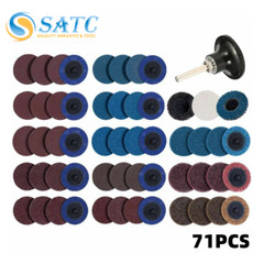 71PCS 2″ Quick Change Roll Lock Sanding Discs Set Die Grinder Disc W/ 1/4 Holder