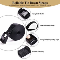5Pack Cam Buckle Tie Down Straps, 1″ x 4 ft Heavy Duty Lashing Secure Strap A…