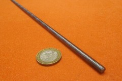 Threaded Steel Rods, Plain Finish, RH, 12-24 x 1 Foot Length, 5 Units