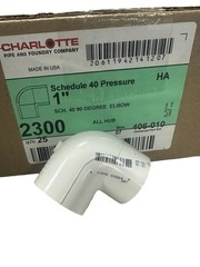 Charlotte Pipe 406-010, PVC Schedule 40 Pressure, 1″ 90 Degree Elbow Lot of 25