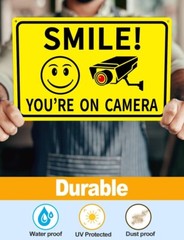 4-Pack Smile You’re On Camera Signs 8″x12″ Rust Free Aluminum Video Surveillance