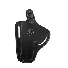 357 Magnum Holster, 2 Slot Pancake OWB Leather Gun Holster Thumb Break Handma…
