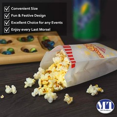 MT Products 1 oz Small Carnival Paper Popcorn Bags 8″ x 3.5″ – Pack of 1000