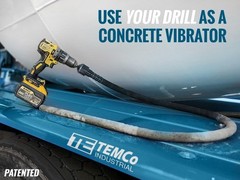 TEMCo Drill-Powered Concrete Vibrator – 5-Foot Length for Effective Vibration