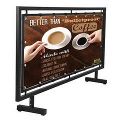 Street Barrier Crowd Control Security Sidewalk Advertising Banner 65×24 Black