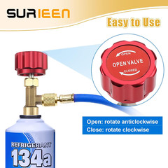 R134A Can Tap Self Sealing Valves Tank Adapter Car Air Conditioning Systems Refi