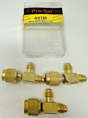 Lot of 3 PRO-SET Access Valve Tee AVT45 1/4″ SAE Female Knurl x 1/4″ SAE Male