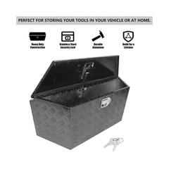 BLACKHORSE-RACING 39inch Aluminum Trailer Tongue Box with Lock & Keys, Stripe…