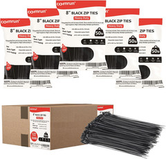 5000Pcs 8Inch Black Cable Tie,Nylon Zip Ties,Industrial Grade,50 Pounds Tensile