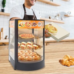 3-tier Commercial Food Warmer Display Case Warming Cabinet For Pizza Tart Burger