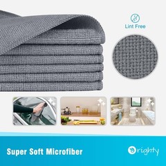 Orighty Microfiber Cleaning Cloth, Cleaning Rags, 24 Pack, 12×11 in, Grey | M…