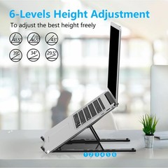 Adjustable Laptop Stand, Portable Laptop Riser for Desk, Abs+ Silicone, Foldable