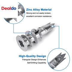 Zinc Self-Drilling Drywall Anchors with Screws Kit, 25 Heavy Duty Metal Wall Anc