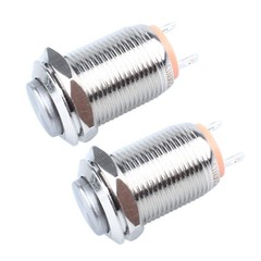 2 PCS 12mm Latching Metal Waterproof Push Button Switch 1/2 Inch Hole