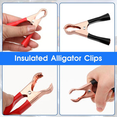 10 Pcs Heavy Duty Metal Insulated Alligator Clips 50A for Battery Testing