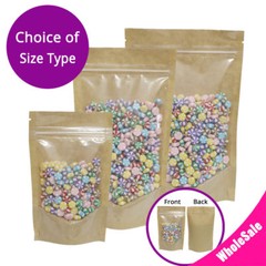 Many Sizes for Clear Front Kraft Paper Back Mylar Stand Up Zip lock Bag M34