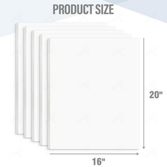 Golden State Art White Foam Boards 25 Pack 16X20 Foam Core Board 1/8 Thick Acid