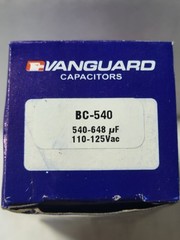 BC-540 Vanguard 110-125Vac Start Capacitor, 540-648 uF
