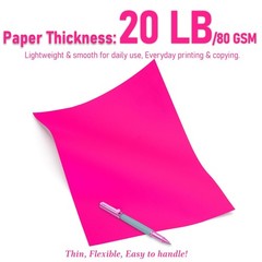 Colored Copy paper 8.5X11 Inches,140 Sheets 20 lb/80GSM 7 Colors Neon Fluores…