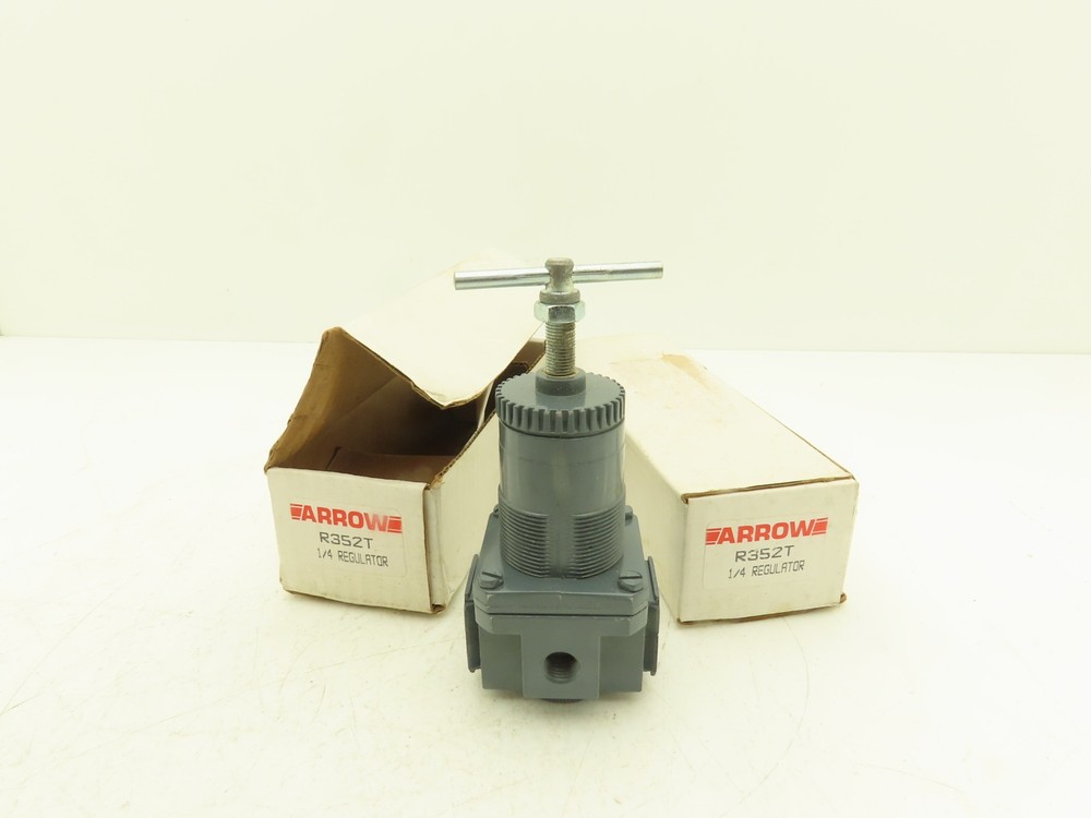 Arrow R352T Pneumatic Air Regulator 1/4″NPT 125PSI 50SCFM T-Handle Lot of 2