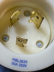 JUST 1 HUBBELL HBL2625 Flanged Locking PLUG Inlets 30A 250V 2 Pole 3 Wire