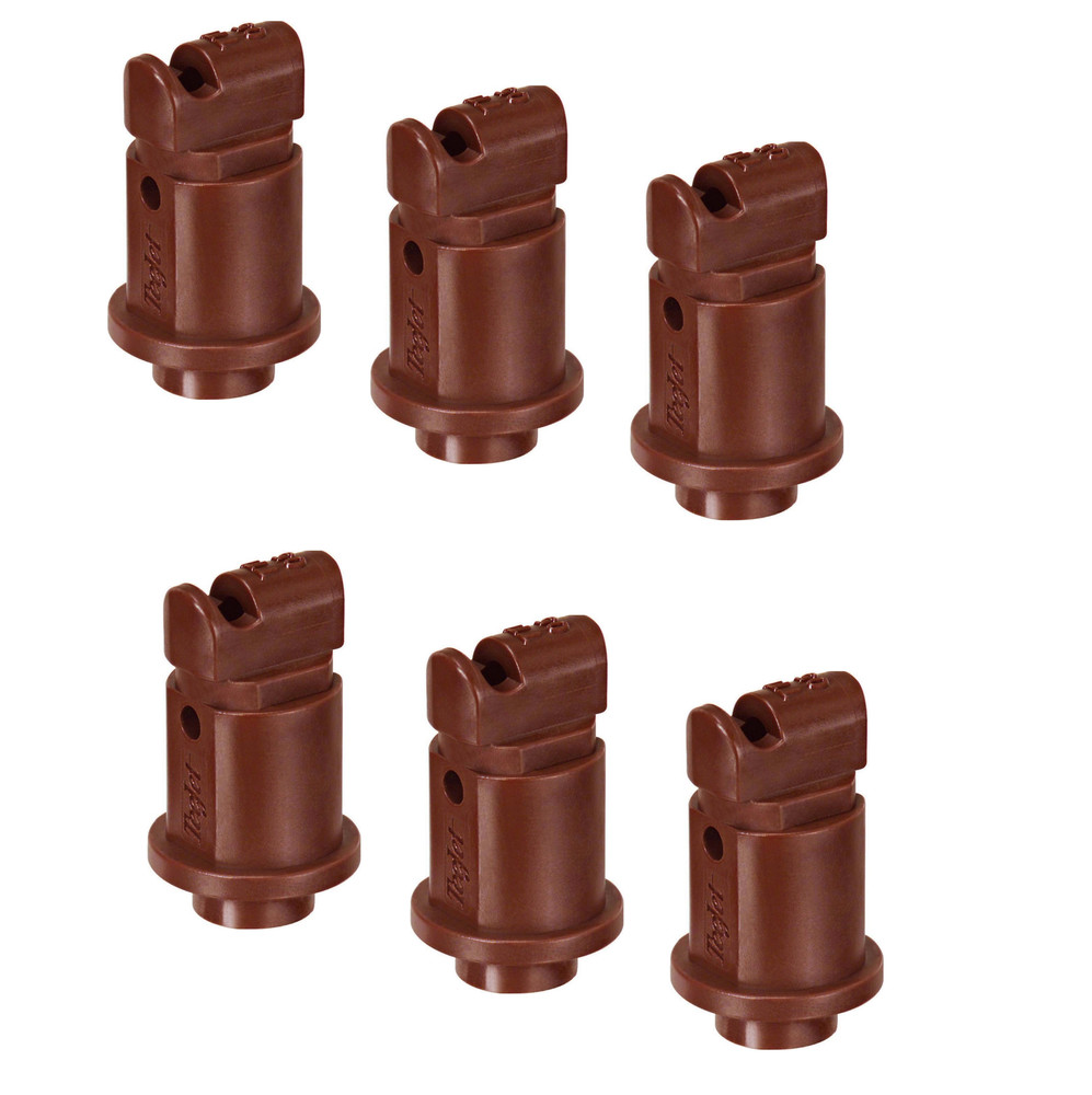 Pack of 6 – TeeJet Induction Flat Spray Tips Brown 110° Polymer Visiflo