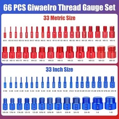 Nut and Bolt Thread Checker – 66 PCS Nut and Bolt Gauges Individually Housed …